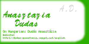 anasztazia dudas business card